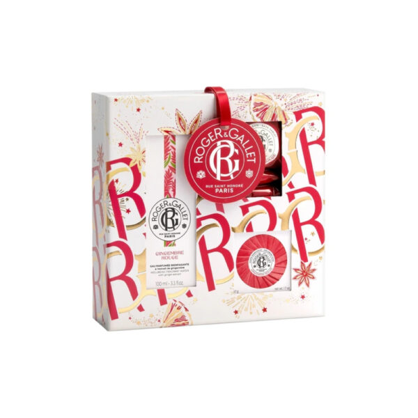 Roger  Gallet Gingembre Rouge Água Perfumada + Bath Bomb + Sabonete Set