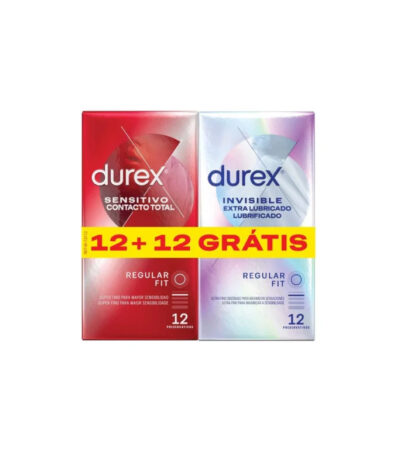 Durex Sensitive Contacto Total + Invisible Extra Lub x24