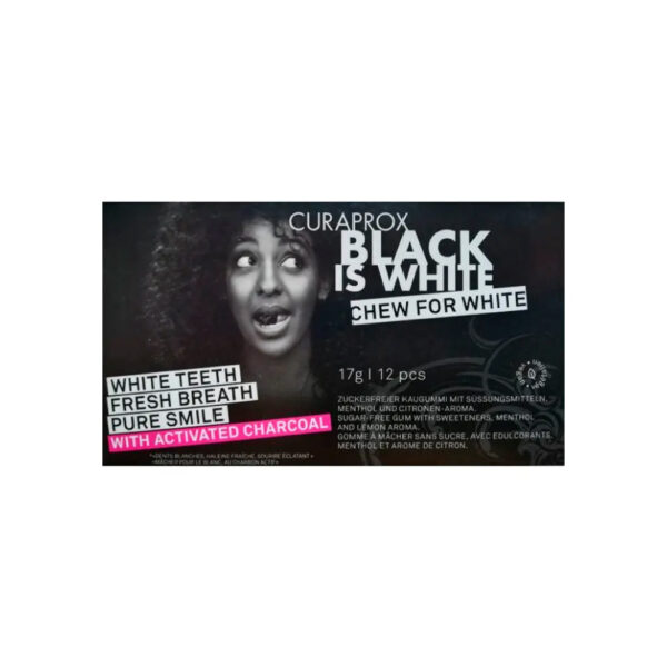 Curaprox Black Is White Pastilha Elástica 12 Pastilhas