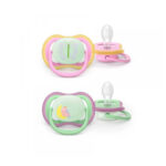 Avent 2 Chupetas Ultra Air Night Rosa