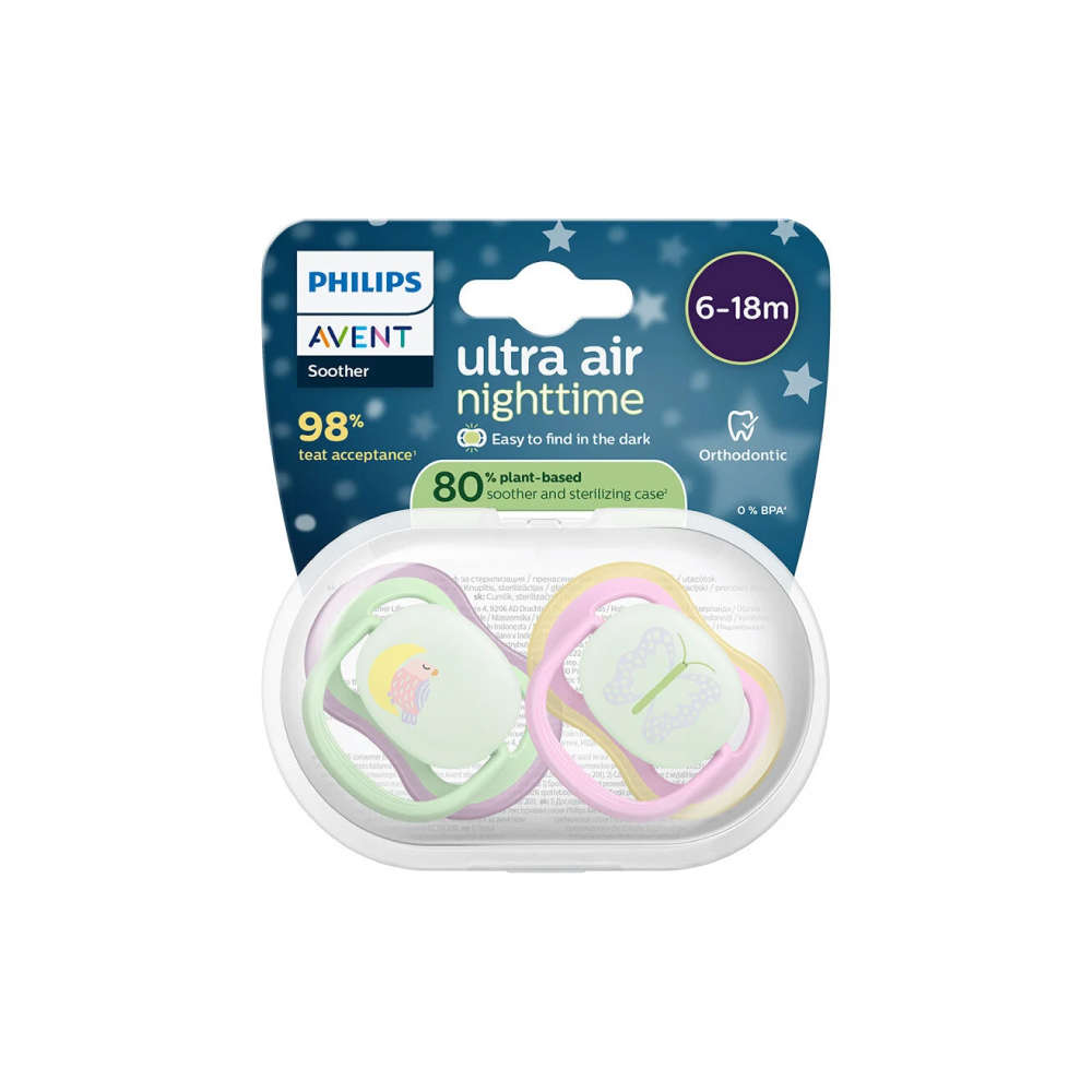 Avent 2 Chupetas Ultra Air Night Rosa