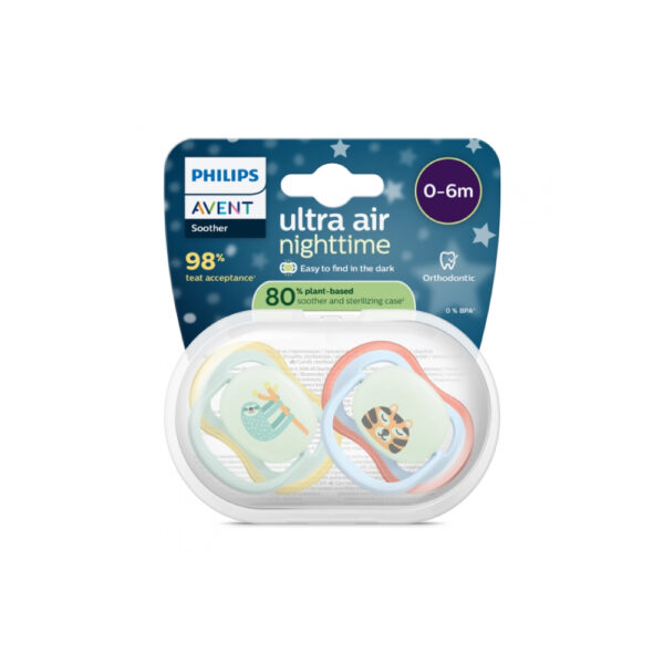 Avent 2 Chupetas Ultra Air Night Eco 0 6M