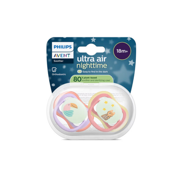 Avent 2 Chupetas Ultra Air Night Eco 18M+