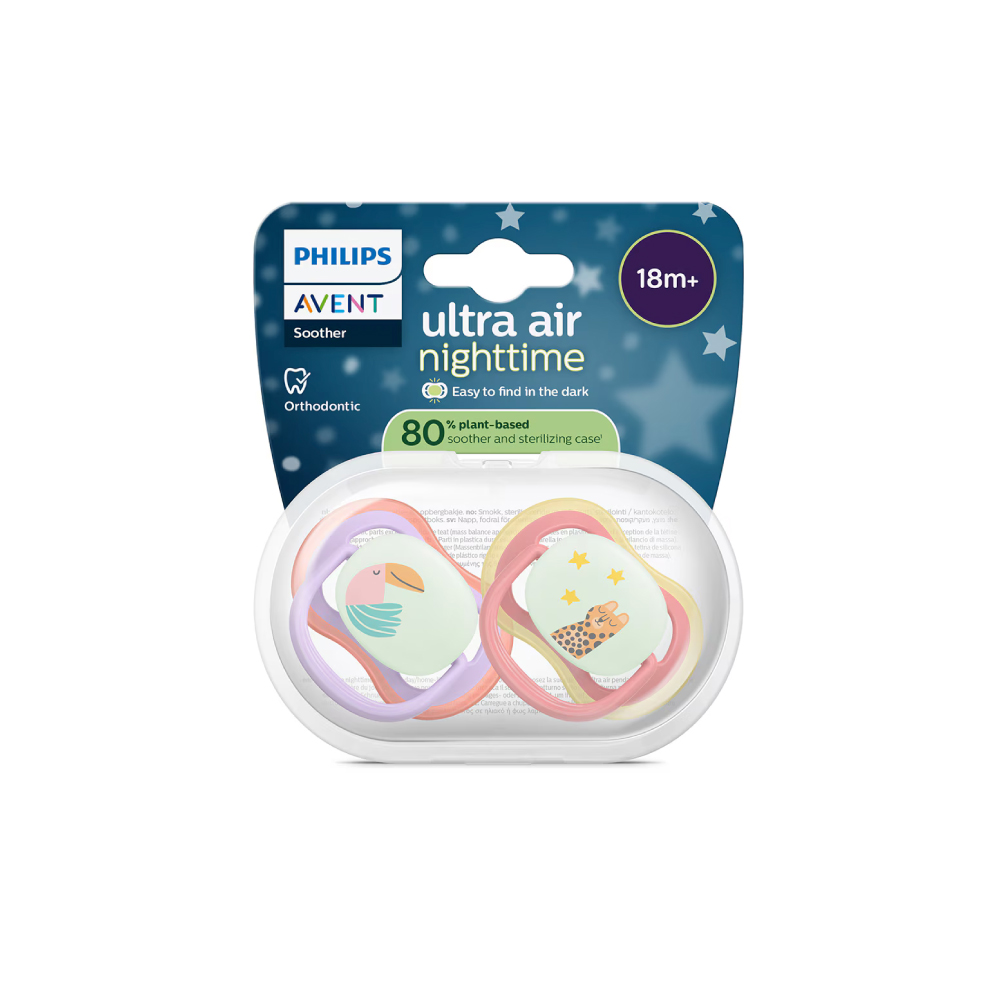 Avent 2 Chupetas Ultra Air Night Eco 18M+